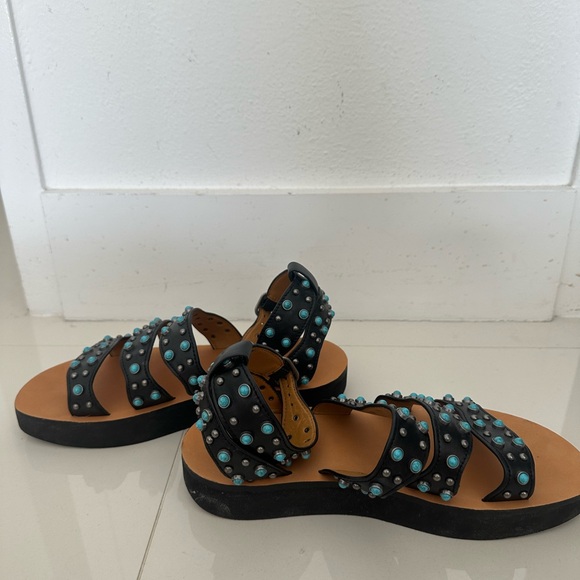 Barely Worn Sandro Studded Sandals - Picture 3 of 5